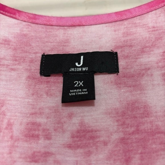 J Jason Wu Plus Size Pink Tie Dye Jersey Knit Sleeveless Maxi Sun Dress 2X - Picture 8 of 8